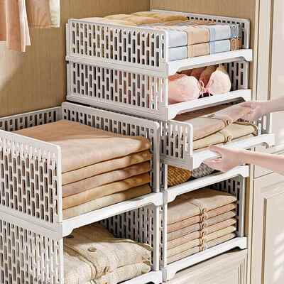 抽屉式衣柜分层隔板家用卧室宿舍衣橱衣物分隔收纳神器整理置物架