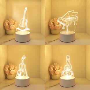3d小夜灯礼物吉他定制钢琴摆件音乐会送学生毕业伴手礼培训机构
