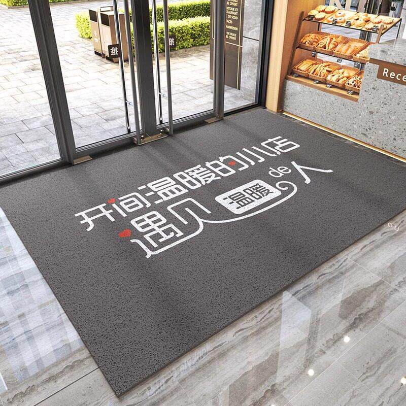 欢迎光临地毯店铺门口服装美容院进门外丝圈迎宾地垫商用脚垫定制