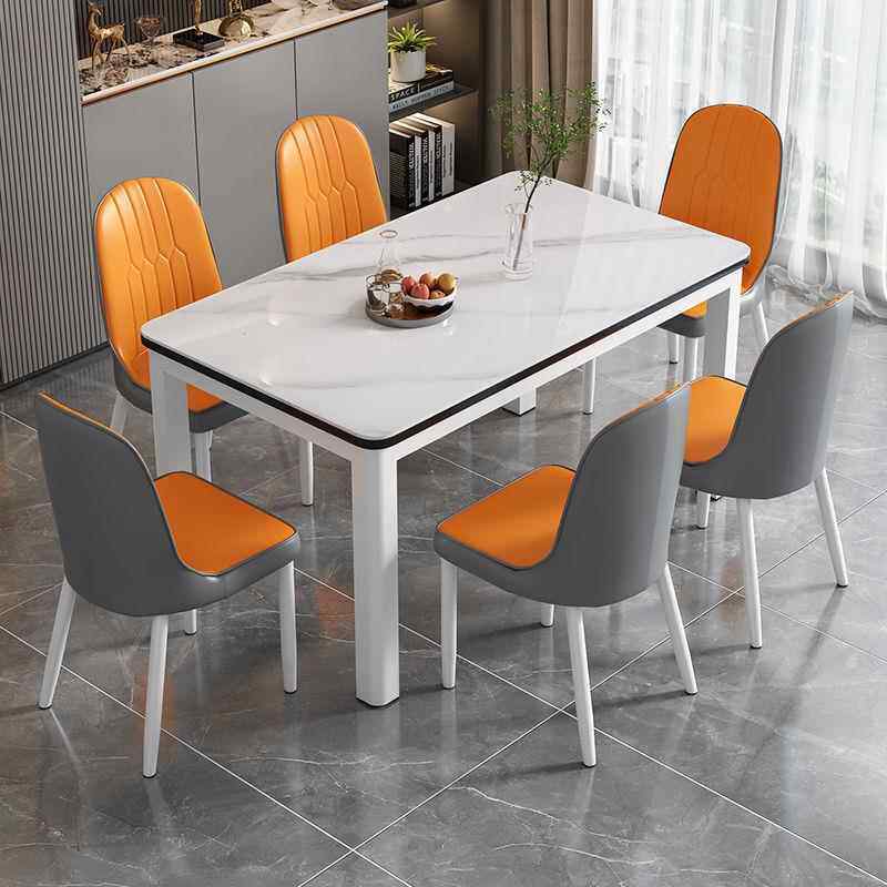 钢化玻璃餐桌椅组合小户型家用吃饭桌子客餐厅厨房大排档快餐饭店
