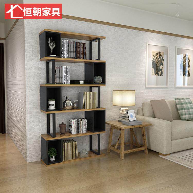 客厅创意储物收纳书架简约现代书柜办公展示置物架书房落地隔断柜