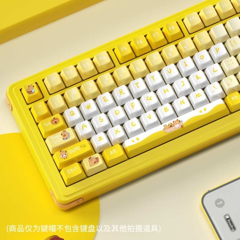 卡皮巴拉主题键帽热升华PBTMOA高度可爱女生男生机械键盘适用十字