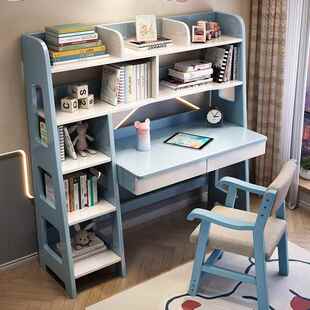 木卧室脑桌实木组合672电桌儿童一体电脑学用习原学生家用学桌椅