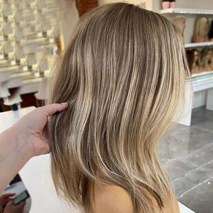 Hair blonde Highlight Human Brown Ombre Colored Wig Straight
