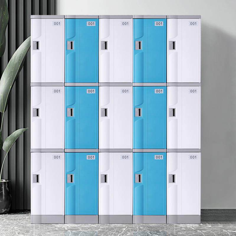塑abs更T-320-42衣柜多功能业公柜密码办指纹锁全塑员料工储物柜