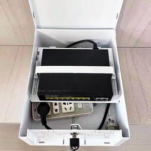 监控网络设备室外防水箱带锁路由器交换机排插收纳户外防雨接线箱