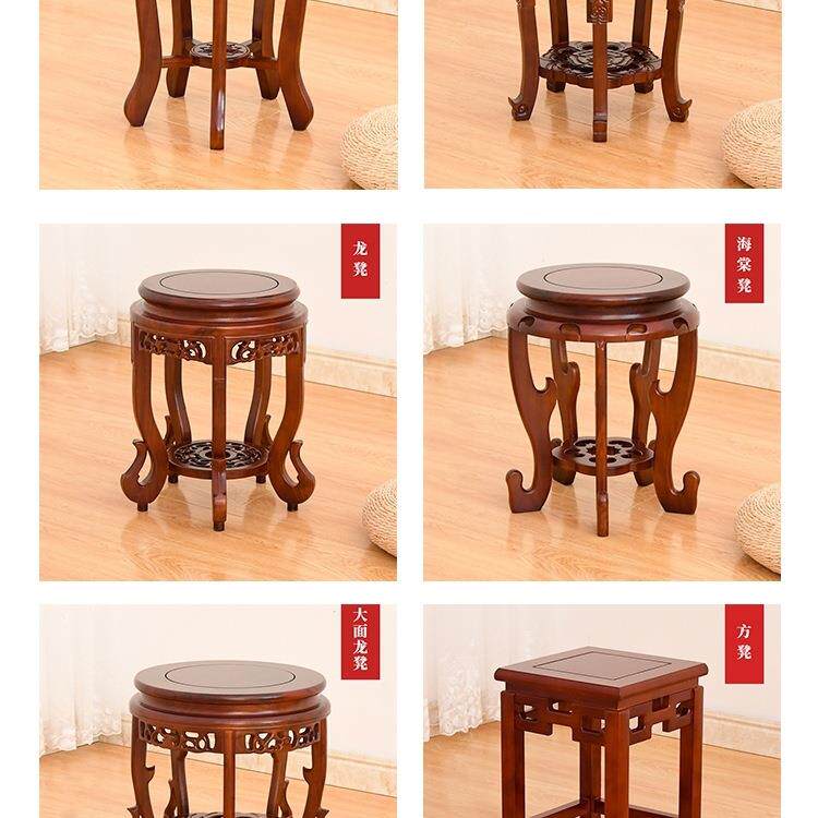 实木古筝琴凳圆凳142子明清古典餐桌中凳式凳榆木仿古板凳矮凳鼓
