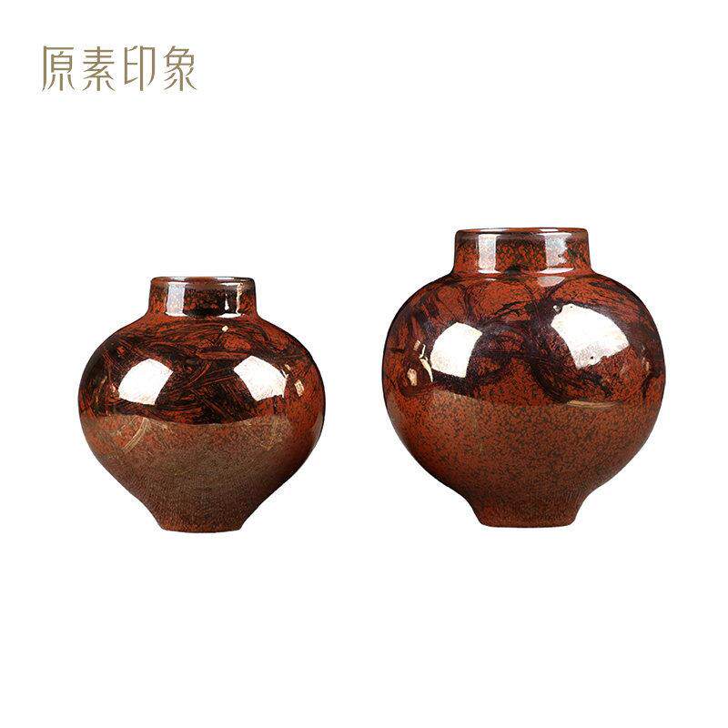 新中式陶瓷花瓶罐摆件 样板房别墅家居客厅书房茶几 软装饰工艺品