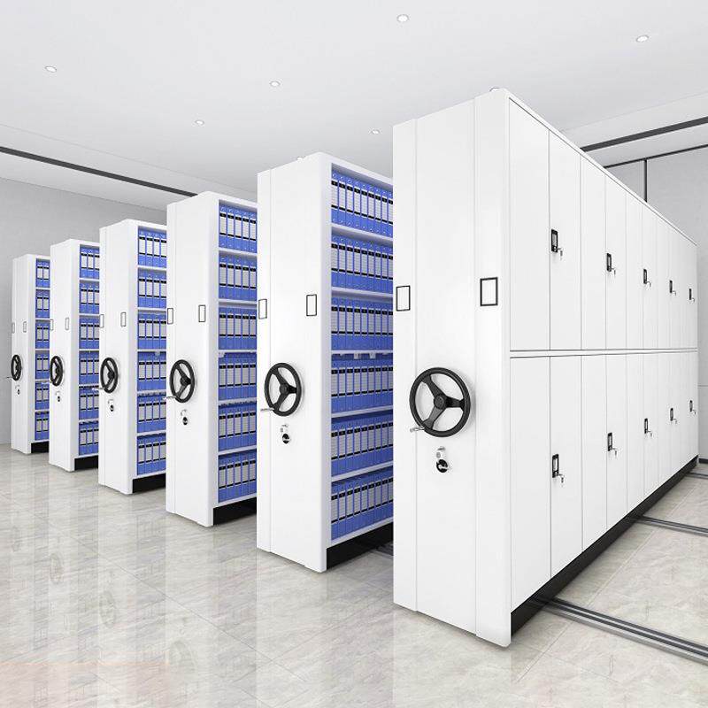 手摇式密集架电动智能密集柜钢制可移动密集档案架会计凭证档案柜