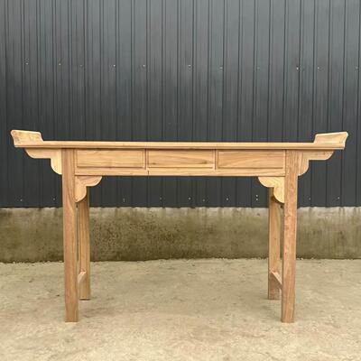 新中式实木条案翘头北方榆木禅意入户玄关柜农村大厅中堂供桌条案