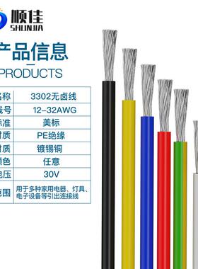顺佳无高卤卤交联电线UL3EVF302-32AWGUL3302-12AWG~系列无环保