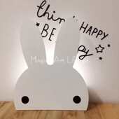 INS北欧风喂奶LED灯无线遥控木质蝙蝠兔子夜灯创意家居装 饰工艺品