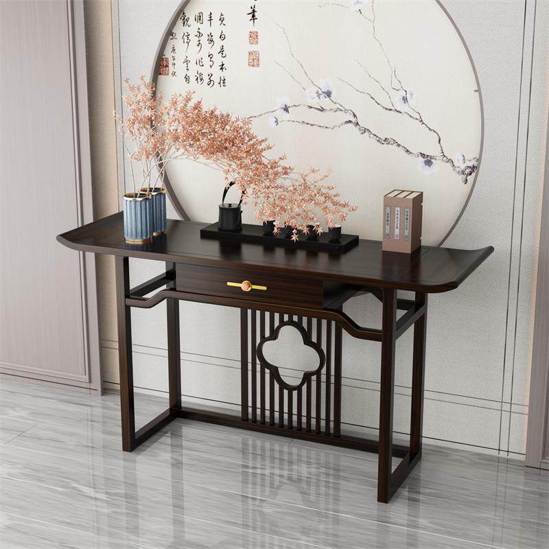 新中式玄关桌乌金木条案靠墙客厅入户入门供桌案几超窄实木玄关柜