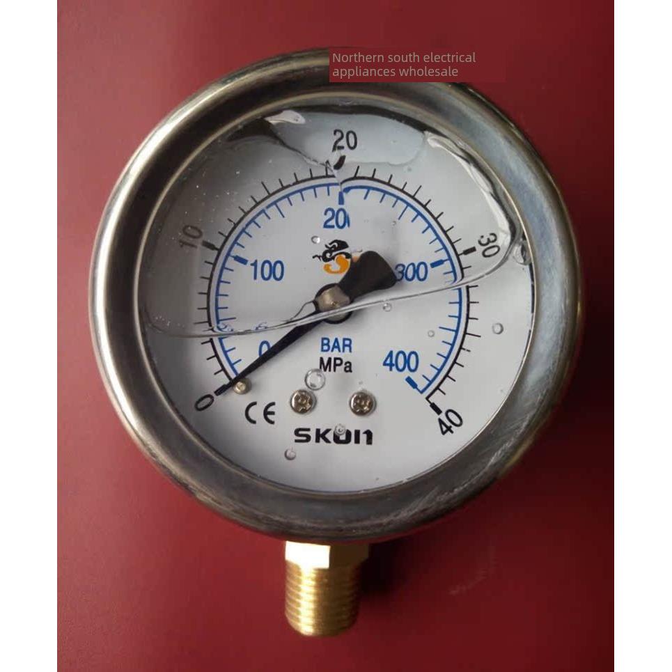 新型径向0-40Mpa抗冲击压力表台湾Skon Concord钢填充垂直压力表