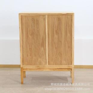 诧异风老榆木餐边柜客厅老门板玄关柜落地装饰收纳柜抽屉式斗柜