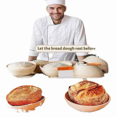 10件套发酵篮套装修容刀圆形欧式发酵篮 玻璃罐 面团刮板