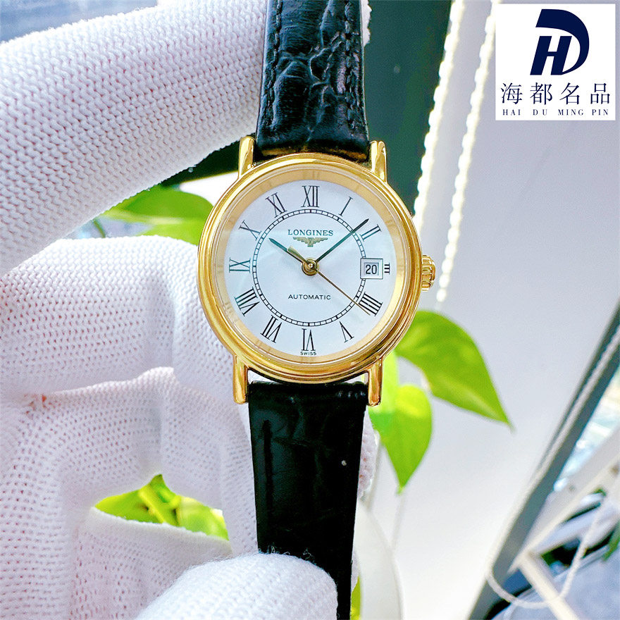 一口价98新浪琴瑰丽系列瑞士腕表镀金全自动机械女士手表25.5mm