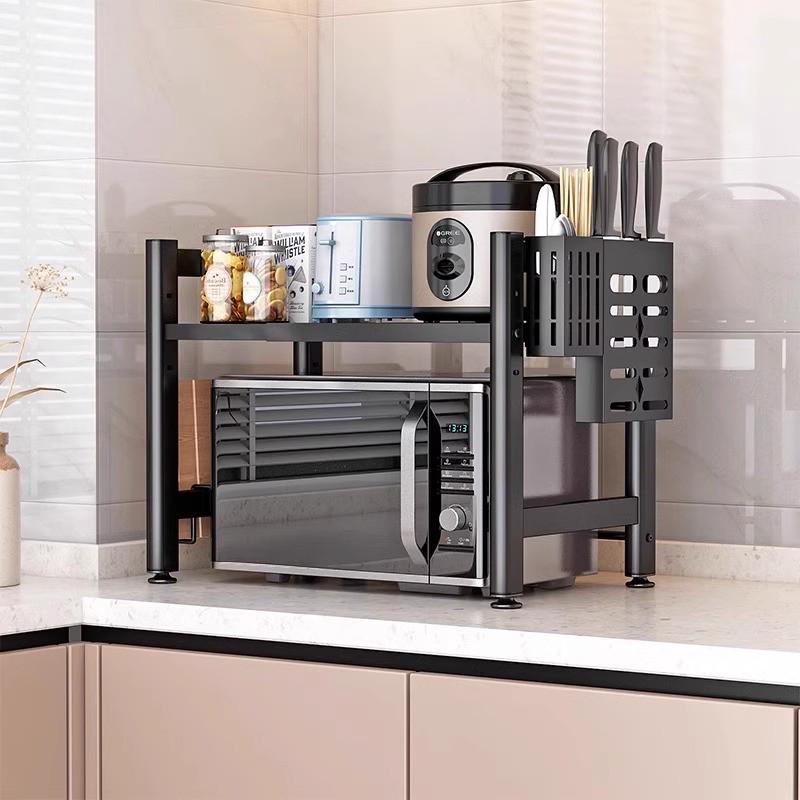 批发厨房台面桌面微波炉烤箱收纳架子可调节高度可伸缩家用置物架