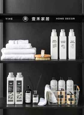 斯堪的纳维亚风格样板房浴室柜装饰品洗衣液毛巾收纳盒香薰家政柜