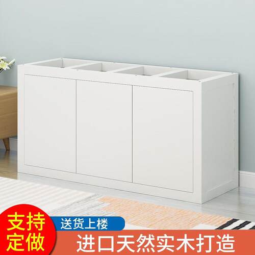 定做鱼缸底柜实木底座承重架子家用客厅隔断鱼缸柜仿ADA水族箱