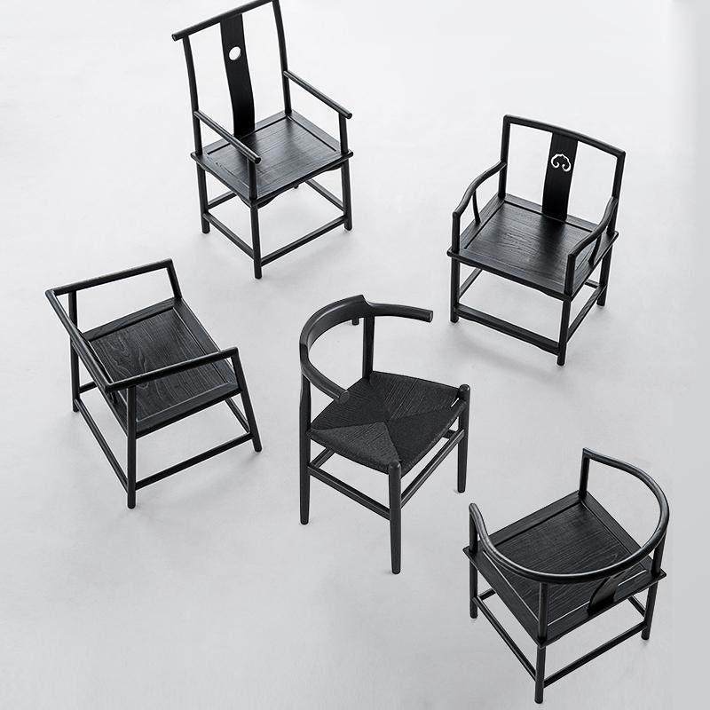 新中式侘寂风黑色主人椅书房椅会客椅泡茶椅圈椅实木椅子黑胡桃色,住宅家具,圈椅,淘宝优惠券,粉丝福利购,淘宝优惠卷