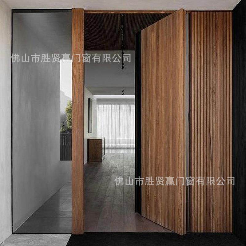 跨境铸铝入户门子母门家用防盗门进户偏轴门自建房别墅大门中轴门
