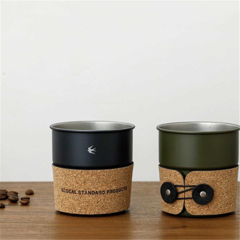 皮革软木杯套 环保隔热绕绳杯套 不锈钢咖啡杯木纹皮套 水杯杯套