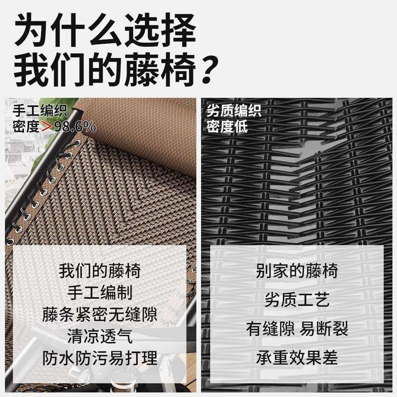 折叠躺椅中老年椅摇外椅家摇椅用阳台室乘凉两用休闲靠背藤复古椅