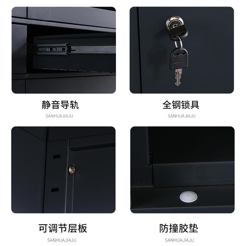 钢制办公室文件柜黑柜白皮柜黑白更衣档案柜子料财务铁凭证带锁储