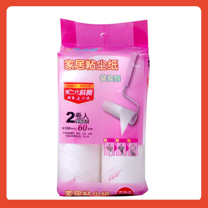 ◇家居粘尘纸16cm粘毛器可撕式斜撕粘毛滚筒除尘纸替换包大号
