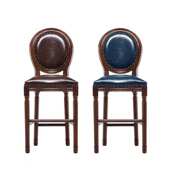 美式 高脚椅简约复古吧椅 实木吧椅靠背创意吧台椅酒吧椅家用欧式