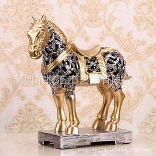 现代中式 饰工艺品 家居饰品马摆件客厅酒柜摆设创意办公室软装