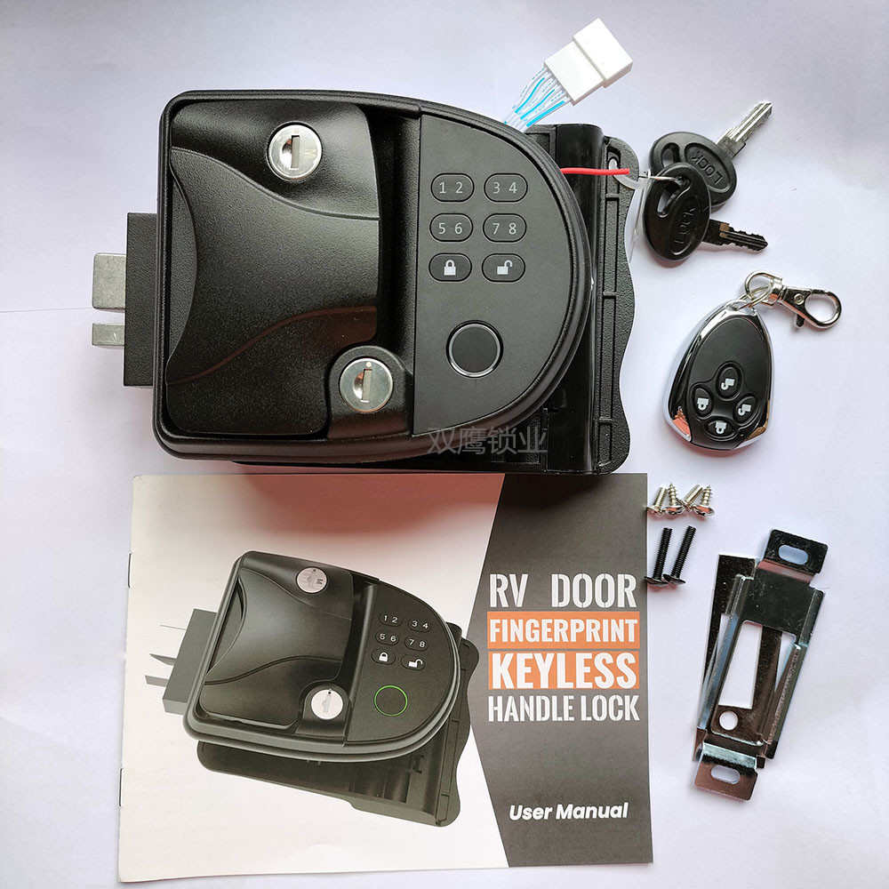 指纹电子锁汽车rv驾驶 金属改装房车遥控门密码锁