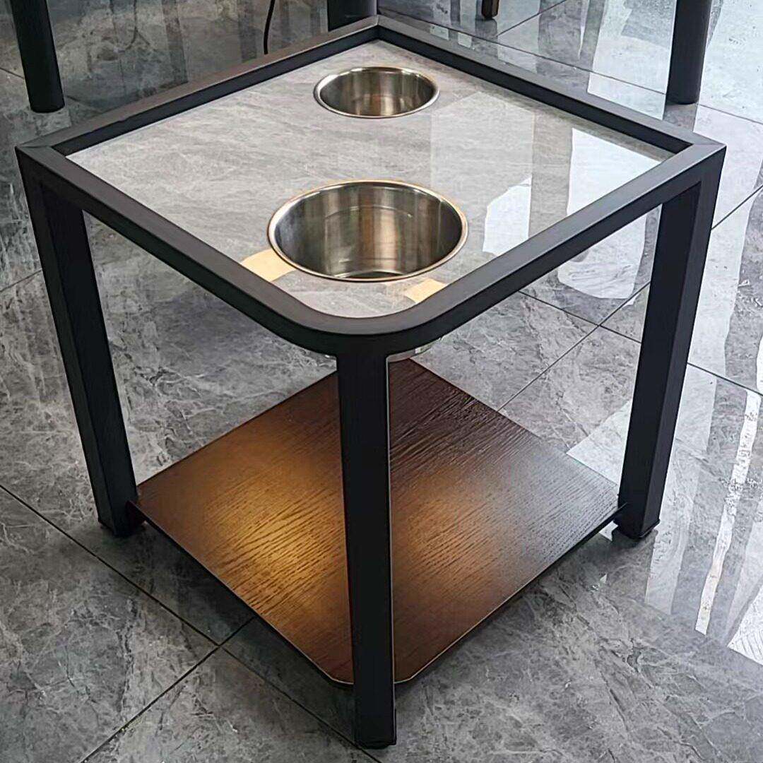 麻将桌扇形茶几茶水架家居小边几高档岩板茶馆茶台棋牌室专用茶几