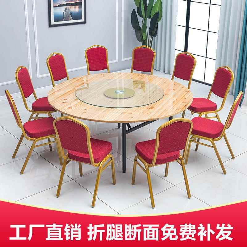 大圆桌面台面折叠实木杉木圆桌1.5米1.6米1.8米2.2米圆形家用餐桌