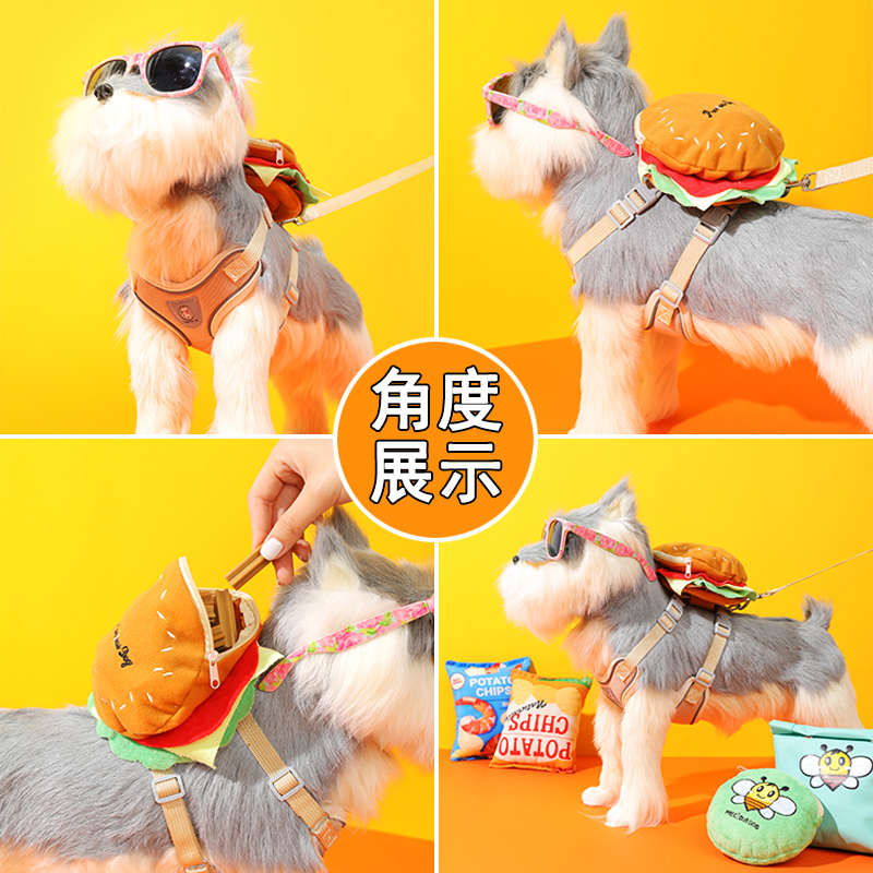小狗狗牵引绳自背包背心式胸背带小型犬泰迪比熊博美幼犬遛狗绳子