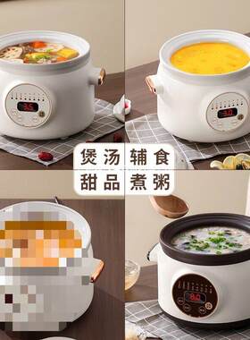 陶瓷电炖锅家用小型一人电砂锅煲汤炖汤锅全自动辅食煮粥锅