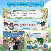 幼儿园入学典礼毕业季 饰大学 横幅定制手绘设计初中课堂气氛旗帜装