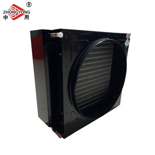厂家供应1.5HP充填翅片式冷凝器冰柜冷柜冷凝器铜管铝翅片冷凝器