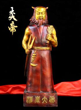 纯铜炎帝神农氏站像人文始祖黄帝轩辕黄帝五帝之首皇帝铜像坐摆件