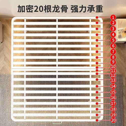 铁架床现代简约铁艺床双人床1.8米悬浮床铁床单人床加固床架