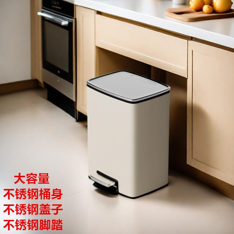 两用脚踏不钢垃圾厨桶脚踩带盖生间客卫厅房浴厂家直供室厕所大号