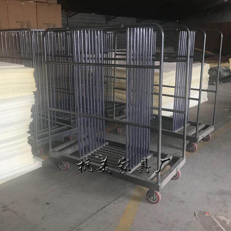 重型宴会玻璃转盘推车 加粗金属框架稳固不易晃动专为大面积转盘