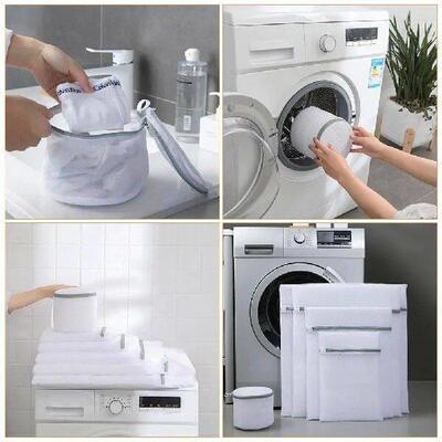 Laundry Bag Set 6 Sizes Mesh Reusable Polyester Wash Bags