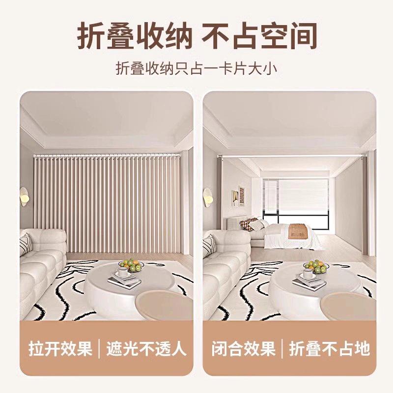 免打孔一房变两房折叠隔断帘客厅改卧室出租房分割床位屏风遮挡帘