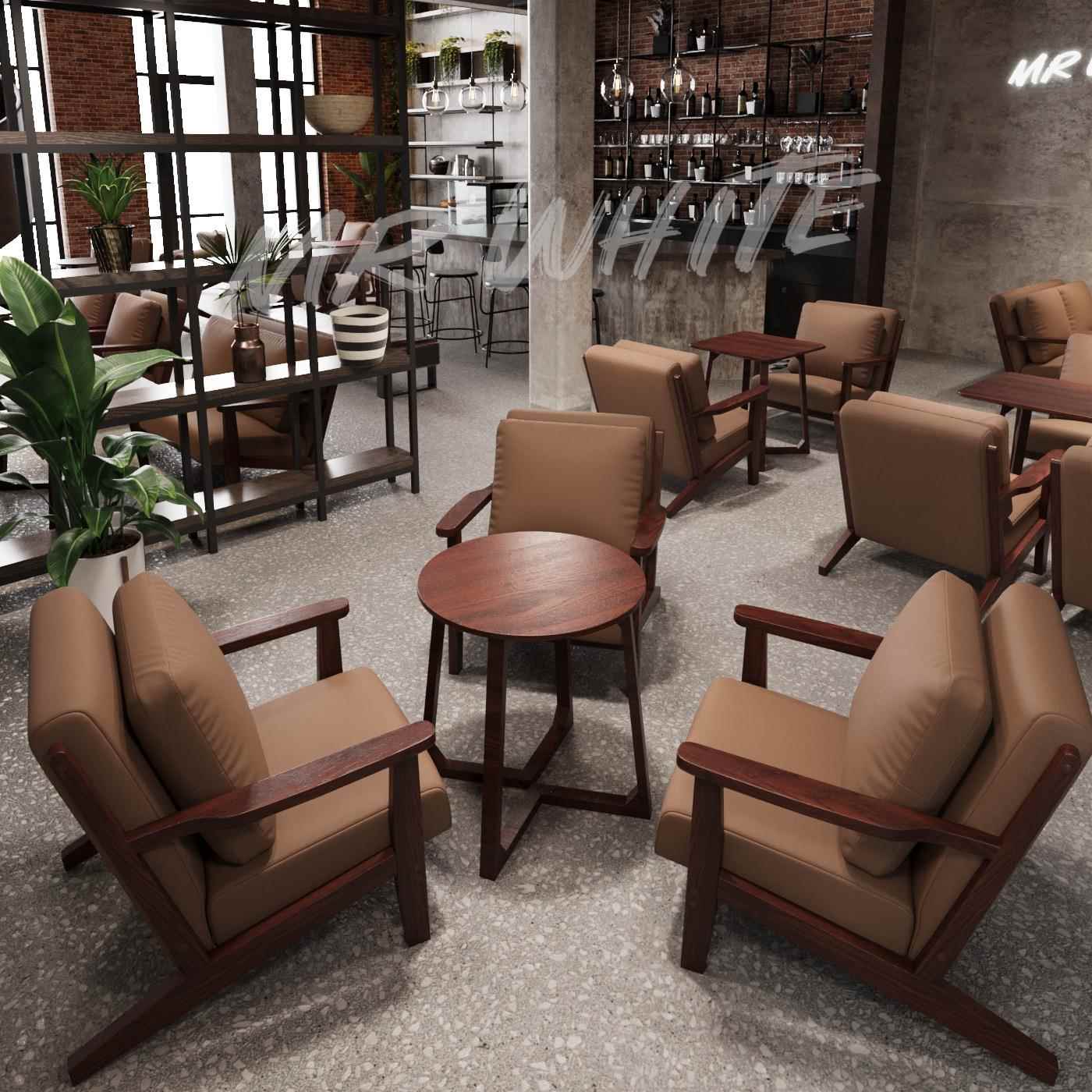 咖啡厅奶茶店NAPA沙发茶几组合新古典休闲洽谈卡座酒吧清吧沙发