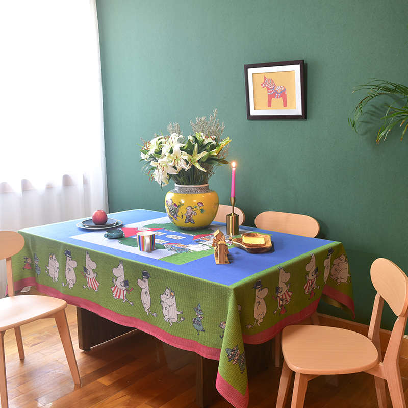 moomin欧式长方形桌布 美式餐桌茶几台布书桌电视柜盖布