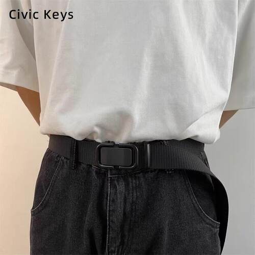 裤带面Civic Keys牛仔裤腰带自动扣尼龙帆布面耐磨战术