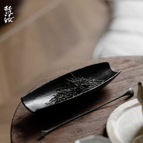 梵汝 日式纯手工陶土归舟茶则茶拨一套茶道赏茶荷六君子茶具配件