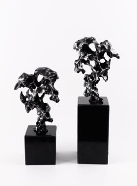 新中板式抽象房太摆湖石摆件样间饰品售楼处客厅别XP-1696墅软装